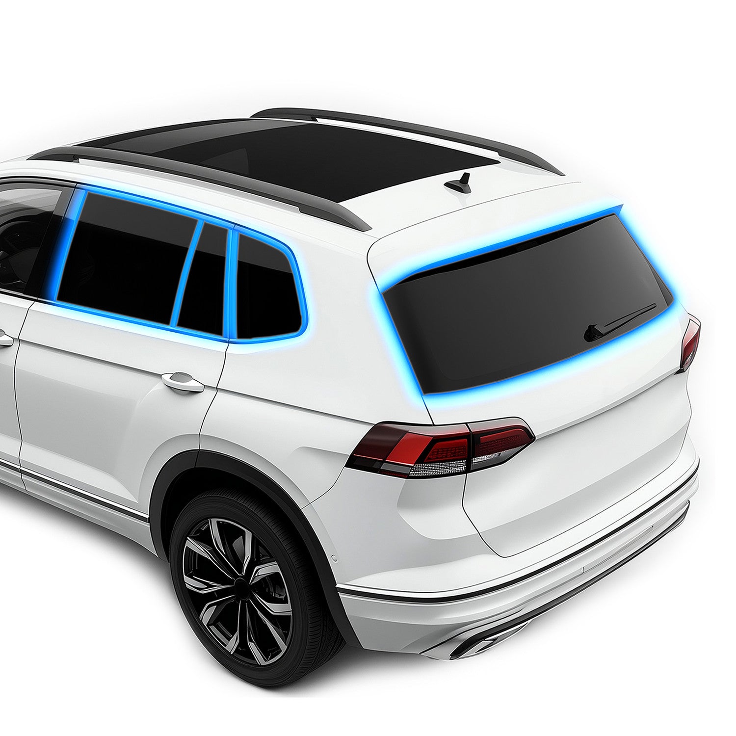 Autoscheiben Tönungsset für VW Tiguan 2 II Allspace 2017-2024 (5-Türer SUV): Fenstertönung Verdunkelung Sonnenschutz
