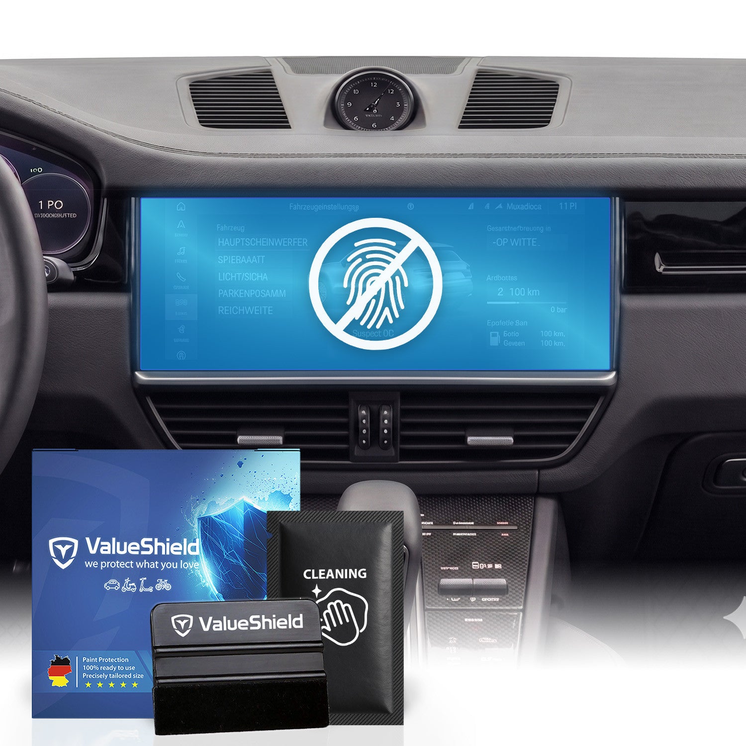 Anti-Fingerprint Displayschutzfolie passend für Porsche Cayenne Coupe 2019-2028 (5-Türer Coupe-SUV)