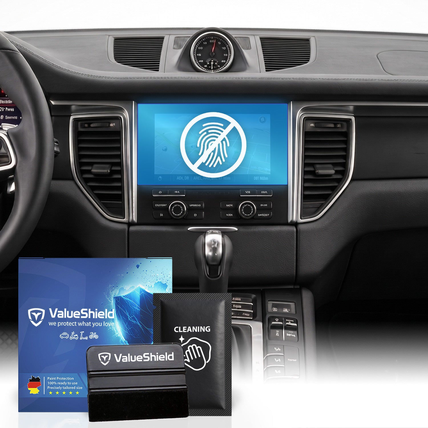 Anti-Fingerprint Displayschutzfolie passend für Porsche Cayenne 92A 2010-2017 (5-Türer SUV)