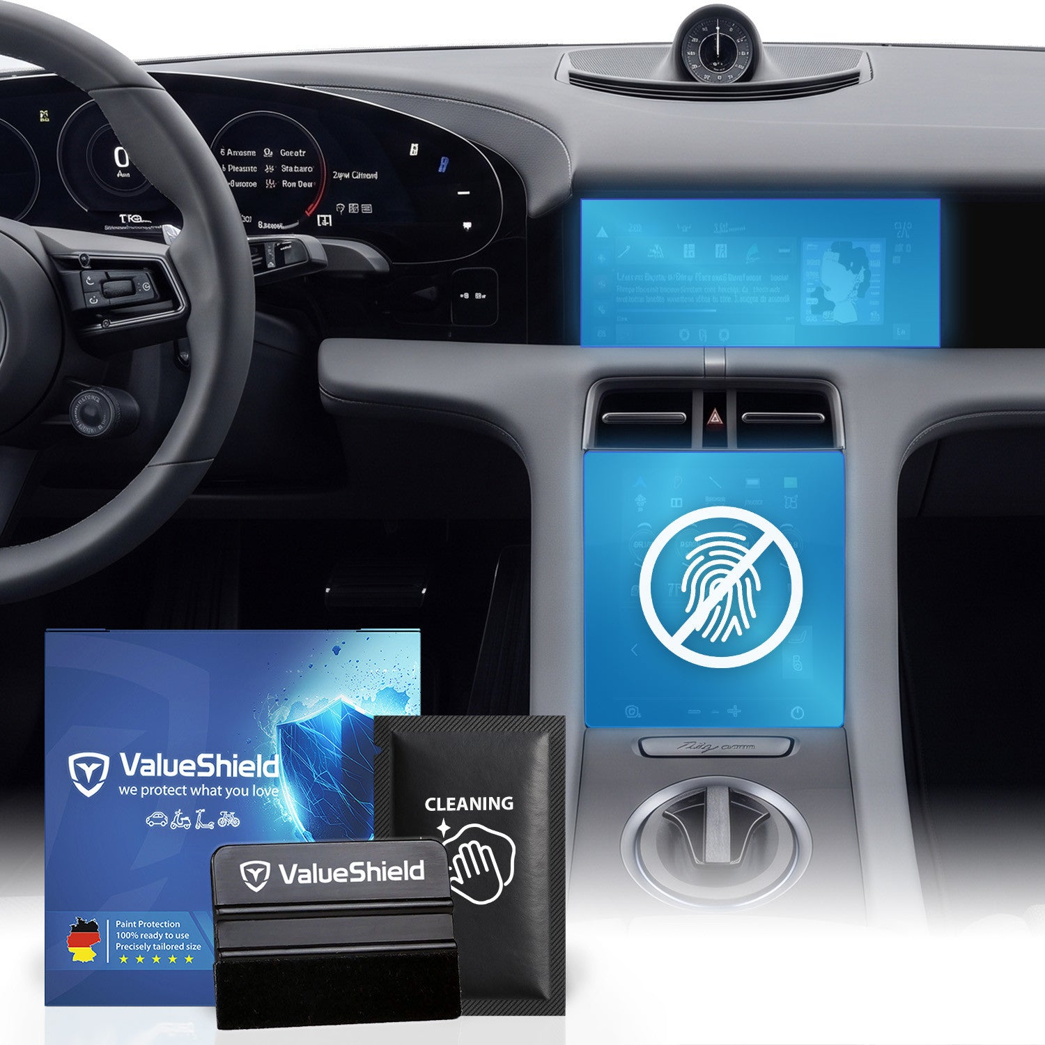 Anti-Fingerprint Displayschutzfolie passend für Porsche Taycan 2019-2026 (5-Türer Limousine)