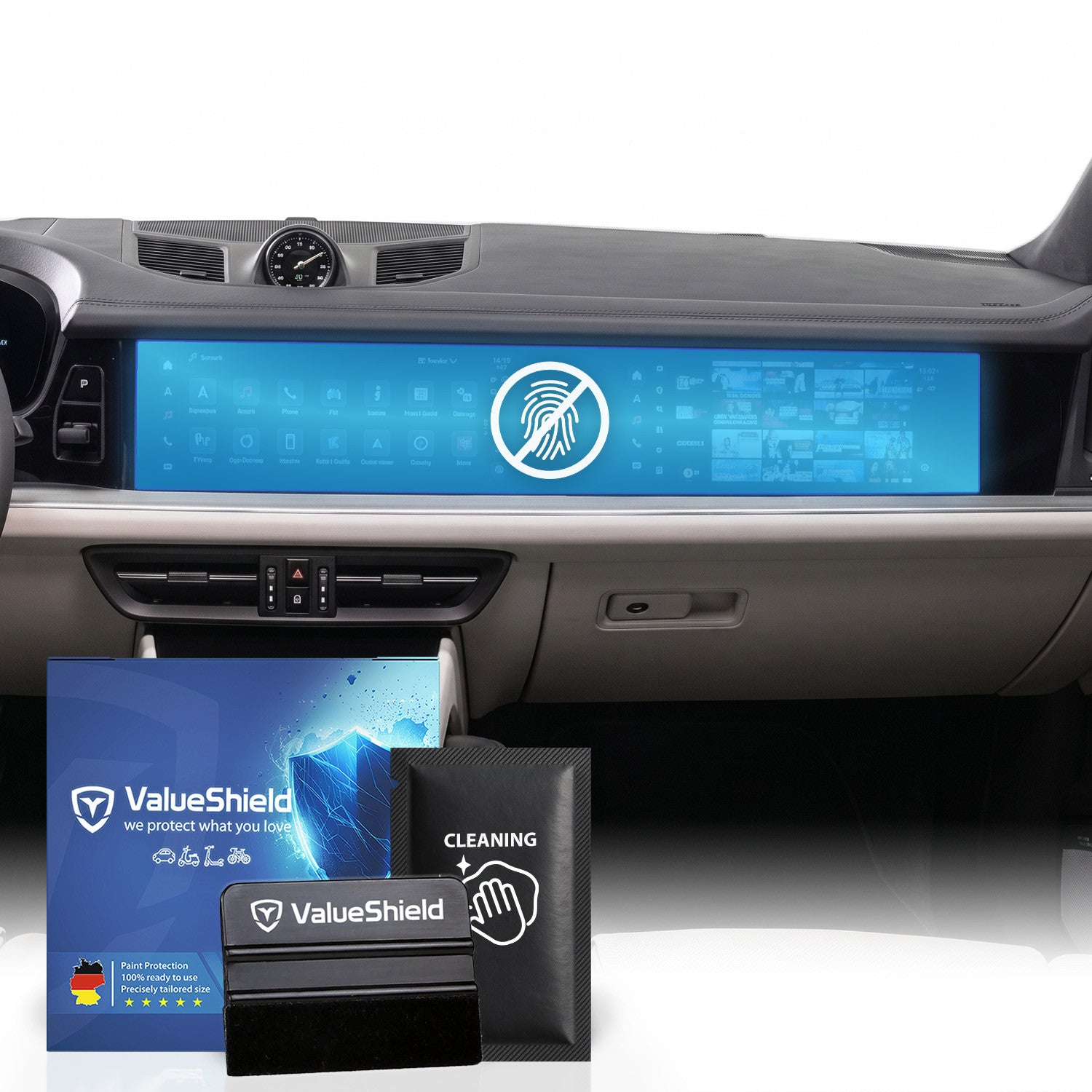 Anti-Fingerprint Displayschutzfolie passend für Porsche Cayenne 9YA 2023-2029 Facelift (5-Türer SUV)
