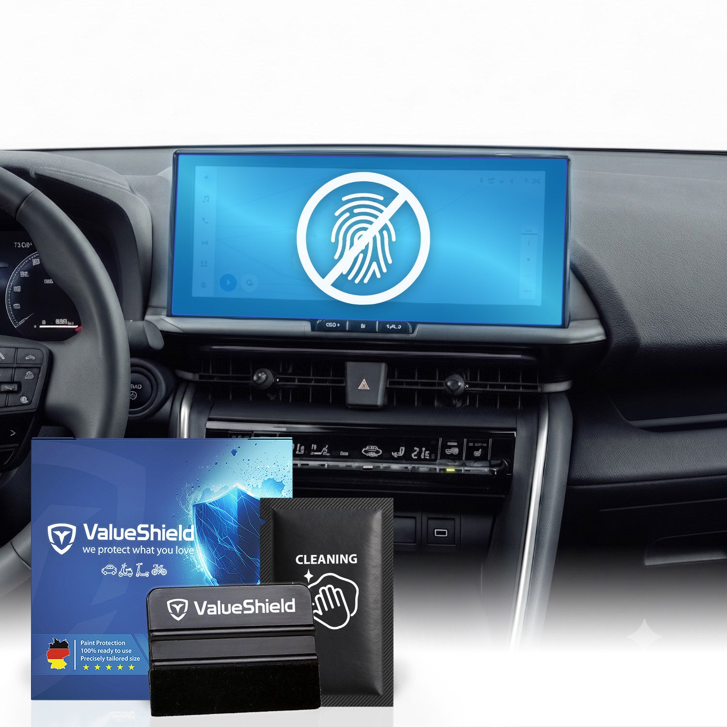 Anti-Fingerprint Displayschutzfolie passend für Toyota C-HR 2 2024-2030 (5-Türer SUV)