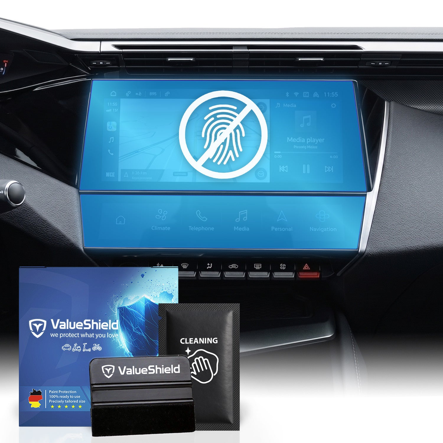 Anti-Fingerprint Displayschutzfolie passend für Peugeot 308 III / E-308 (P51) 2021-2027 (5-Türer Kompakt)
