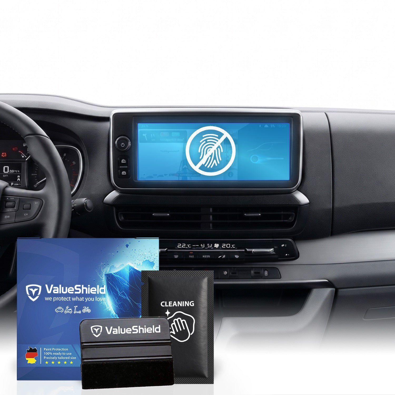 Anti-Fingerprint Displayschutzfolie passend für Citroen Spacetourer 2016-2028 (5-Türer Kleinbus)