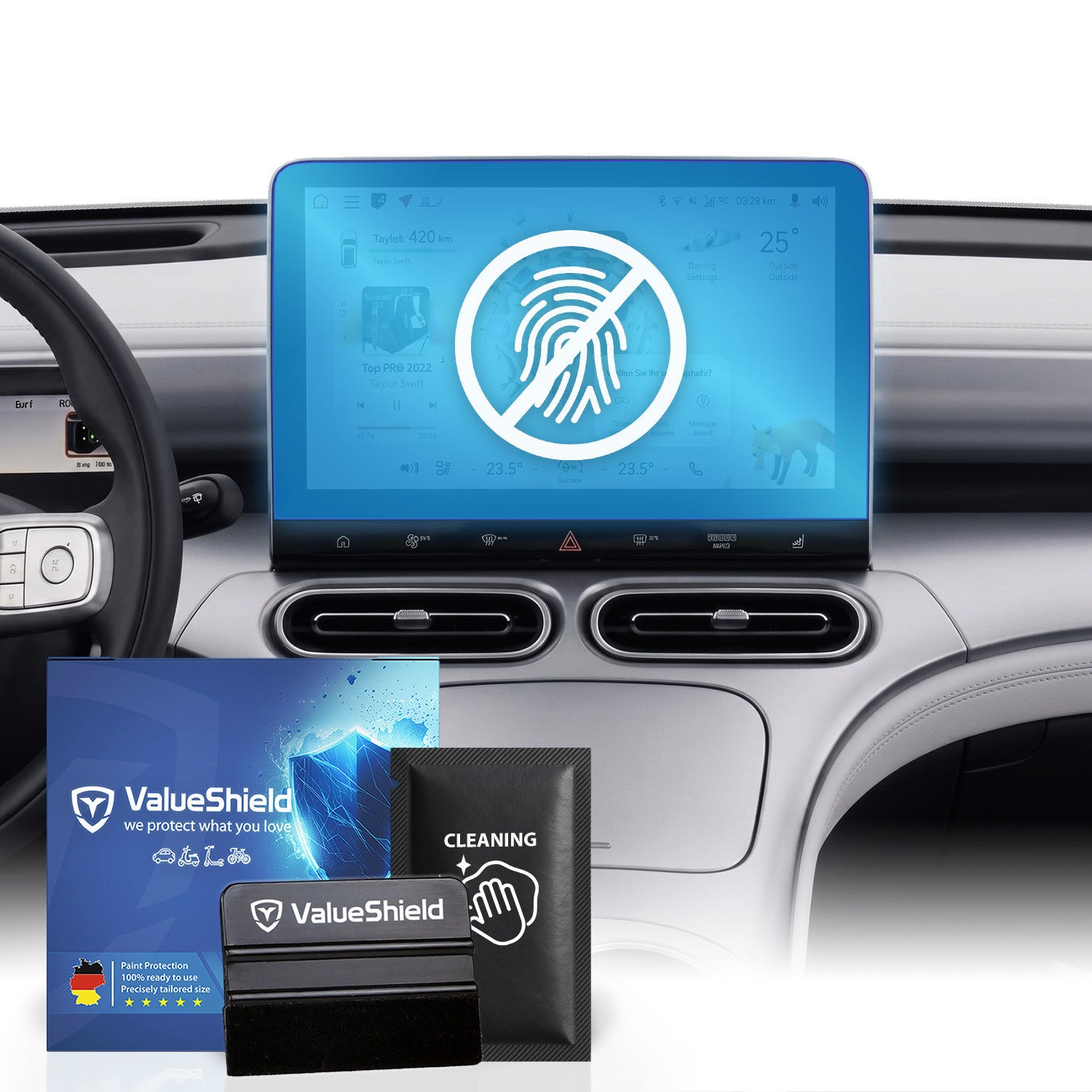 Anti-Fingerprint Displayschutzfolie passend für Smart #3 2024-2031 (4-Türer Kompakt-SUV)
