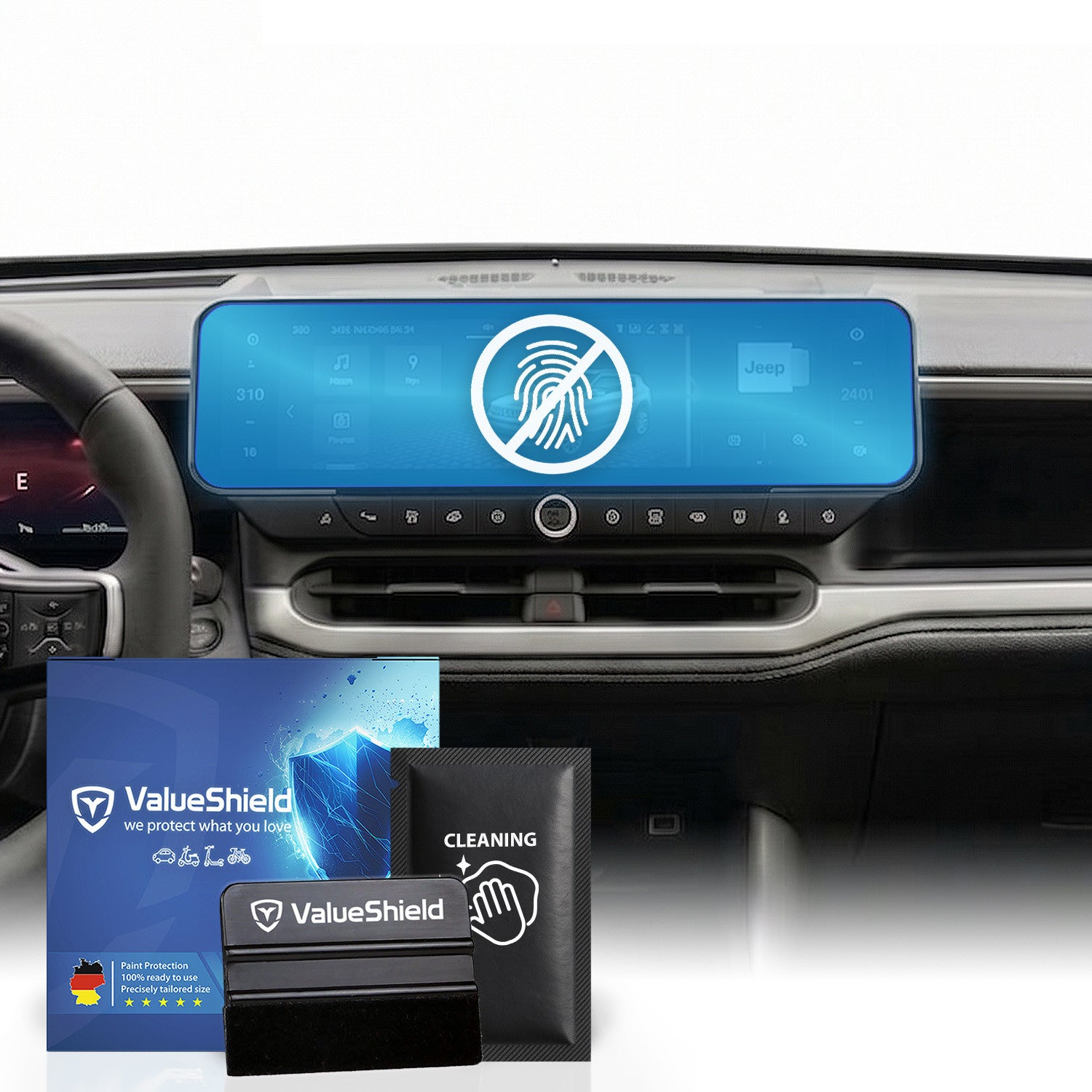 Anti-Fingerprint Displayschutzfolie passend für Jeep Compass 2025 (5-Türer SUV)