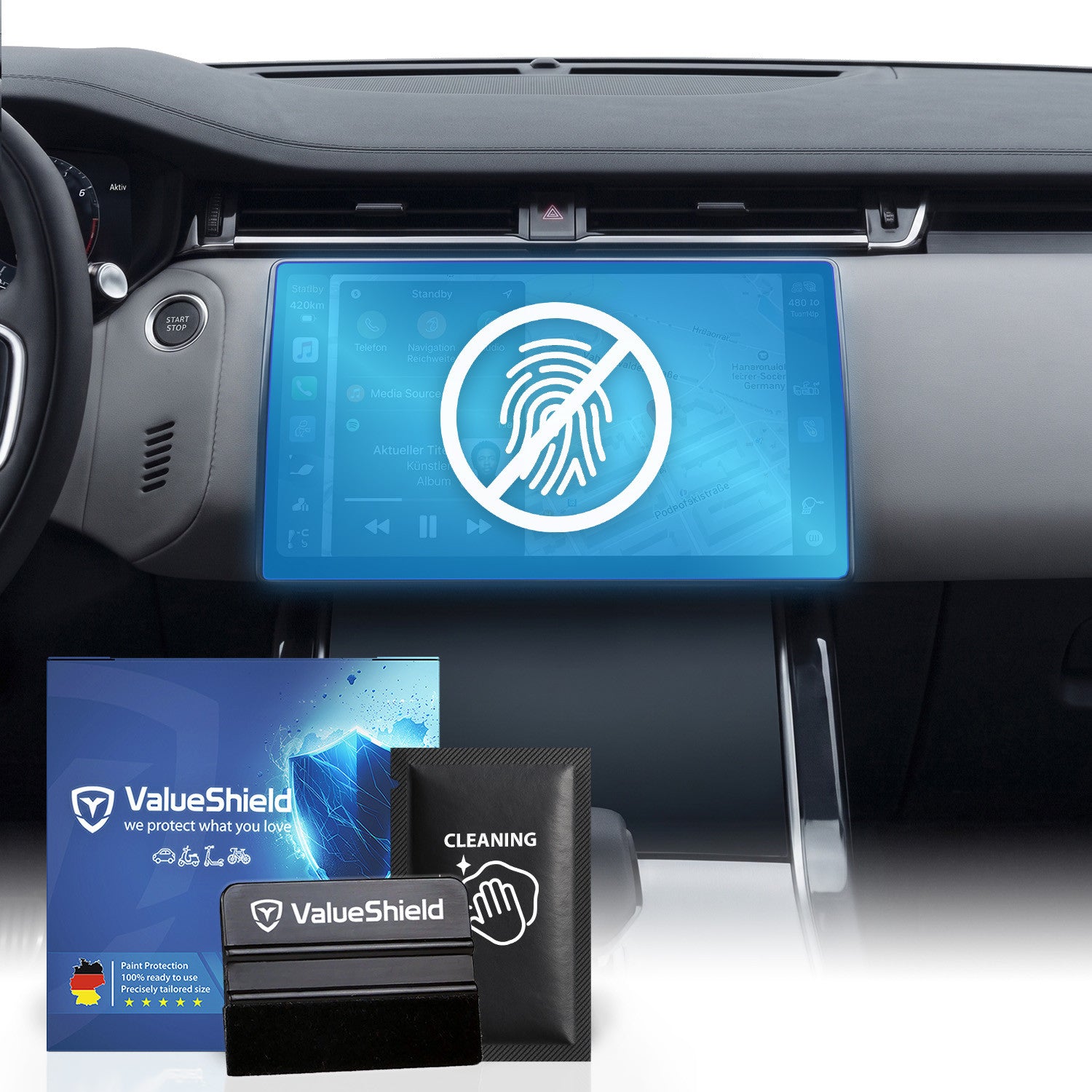 Anti-Fingerprint Displayschutzfolie passend für Land Rover Discovery Sport 5 2017-2027