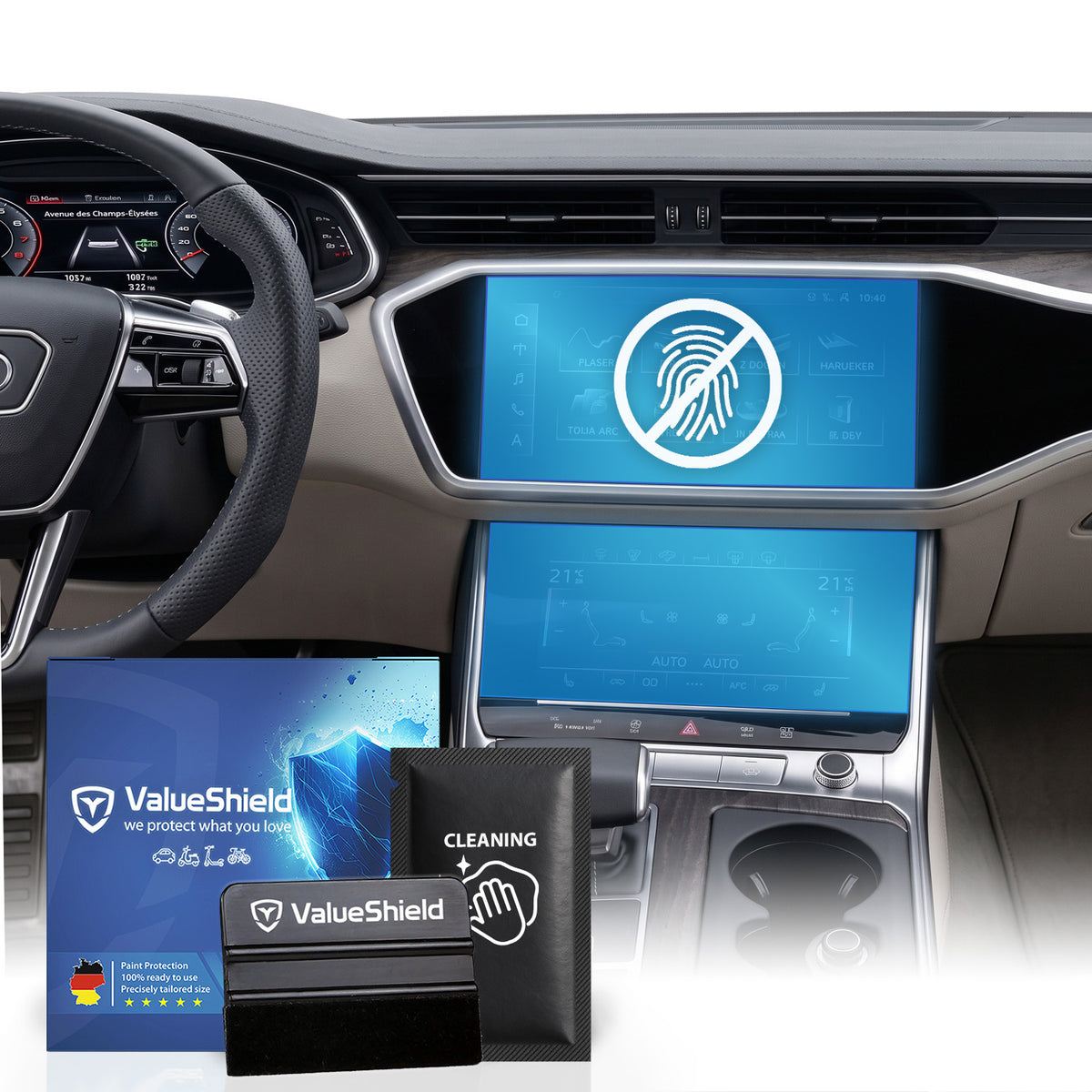Anti-Fingerprint Displayschutzfolie passend für Audi A7 & S7 C8 Sportback 2018-2025 (5-Türer Limousine)