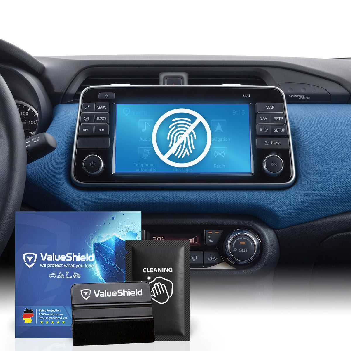 Anti-Fingerprint Displayschutzfolie passend für Nissan Micra K14 2017-2024 (5-Türer Kompakt)