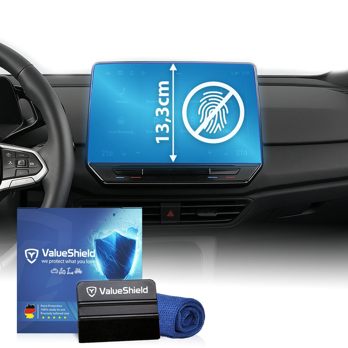 Anti-Fingerprint Displayschutzfolie passend für VW ID.3 2019-2026 (5-Türer Kompakt)
