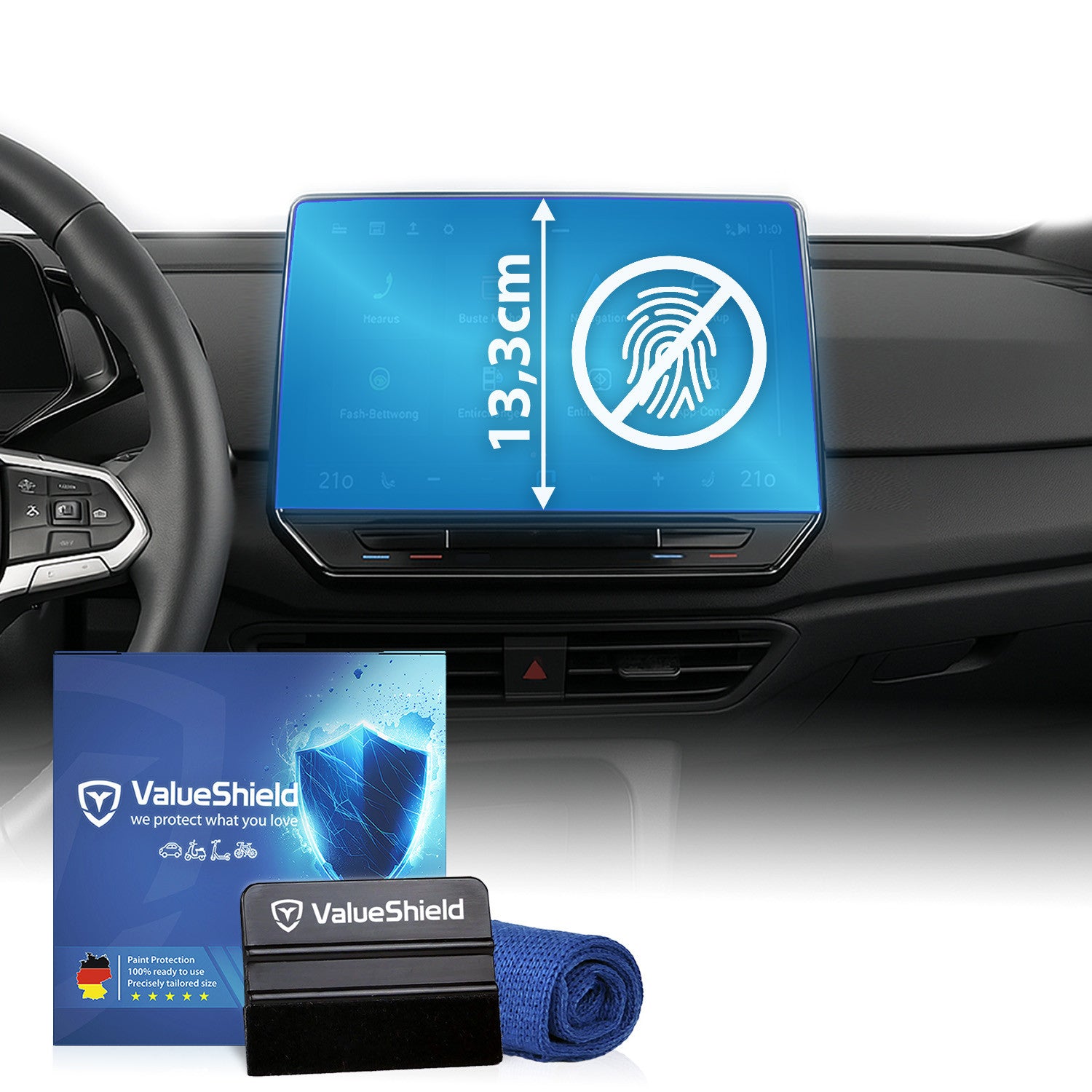 Anti-fingerprint screen protector for VW ID Buzz 2022-2027 (3-door van)