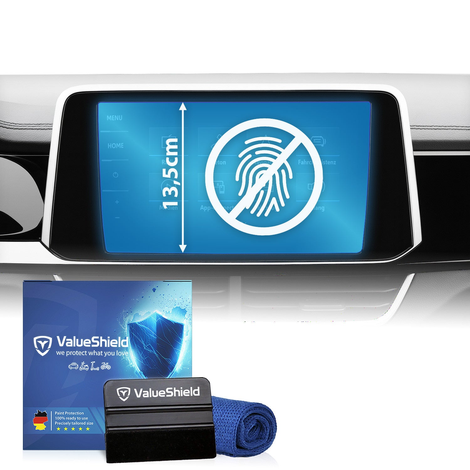 Anti-Fingerprint Displayschutzfolie passend für VW T-Cross C1 2018-2026 (5-Türer Kompakt SUV)