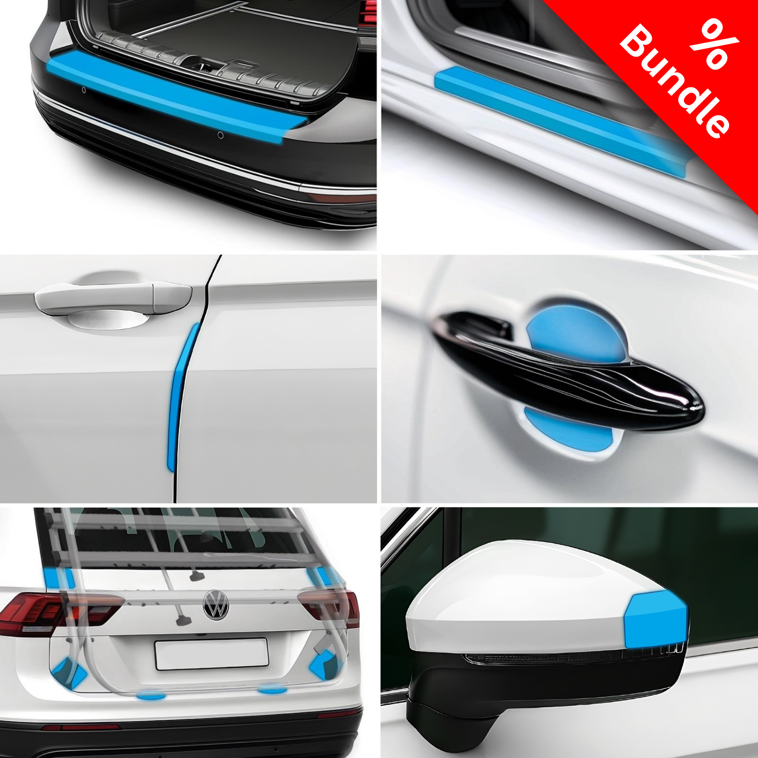 XL Kombiset-Lackschutzfolien passend für Ford KA+ 3 FACELIFT UK/FK 2018-2024 (5-Türer Kompakt) + universal Ergänzungsset