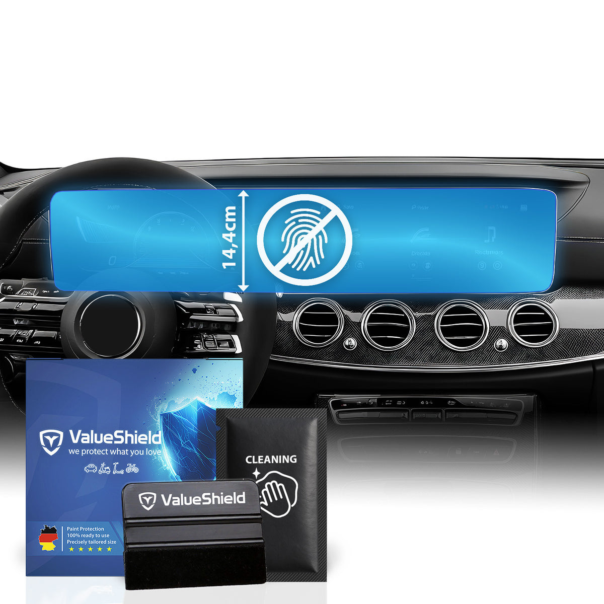 Anti-Fingerprint Displayschutzfolie passend für Mercedes GLE C167 2018-2026 (5-Türer SUV-Coupe)