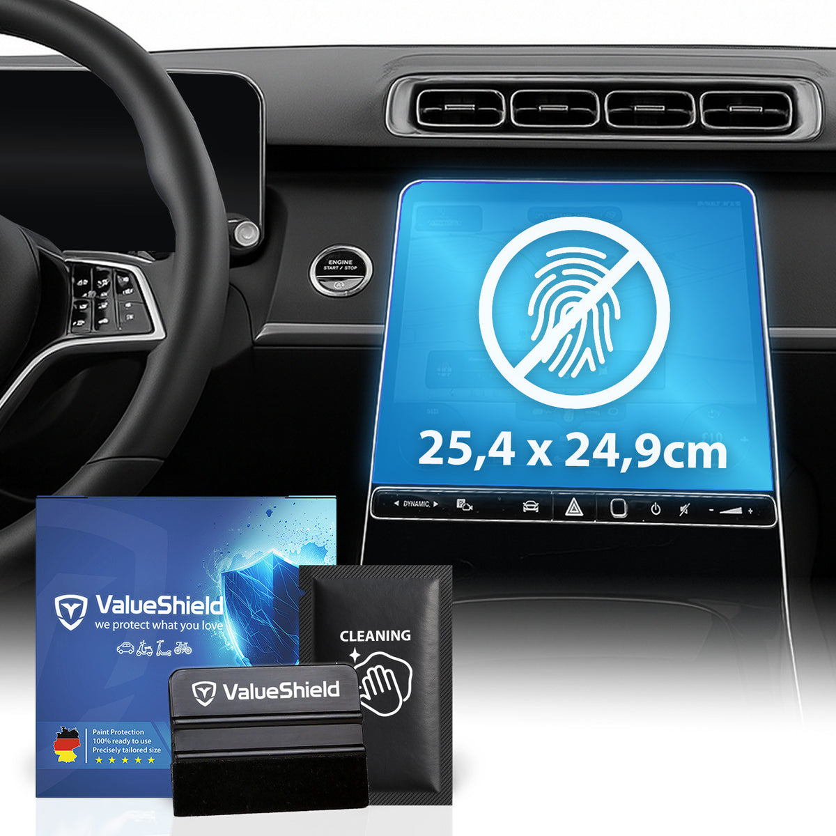 Anti-fingerprint screen protector for Mercedes S-Class W223 2020-2028 (5-door sedan)