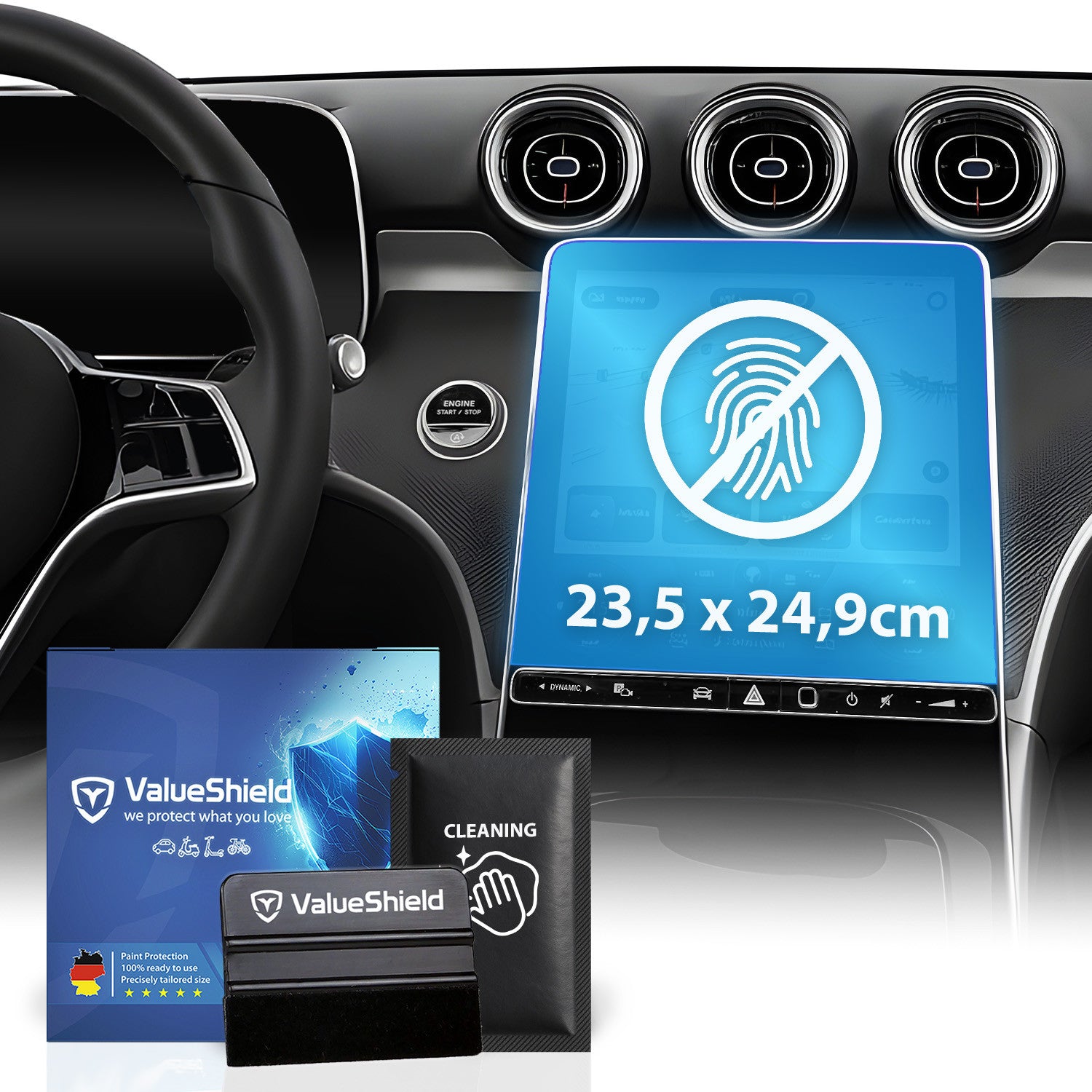 Anti-Fingerprint Displayschutzfolie passend für Mercedes SL R232 2021-2027 (3-Türer Roadster)