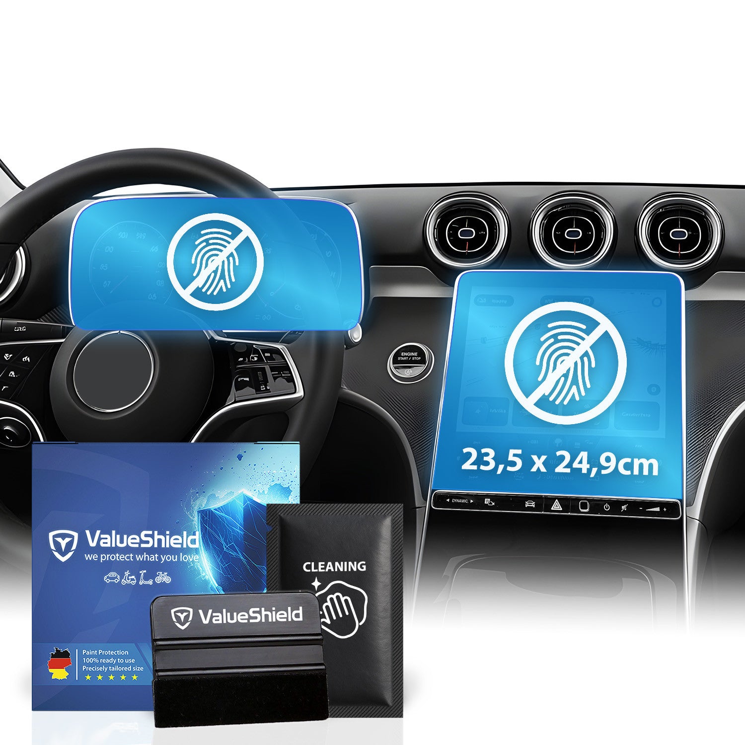 Anti-Fingerprint Displayschutzfolie passend für Mercedes C-Klasse S206 T-Modell 2021-2026 (5-Türer Kombi)