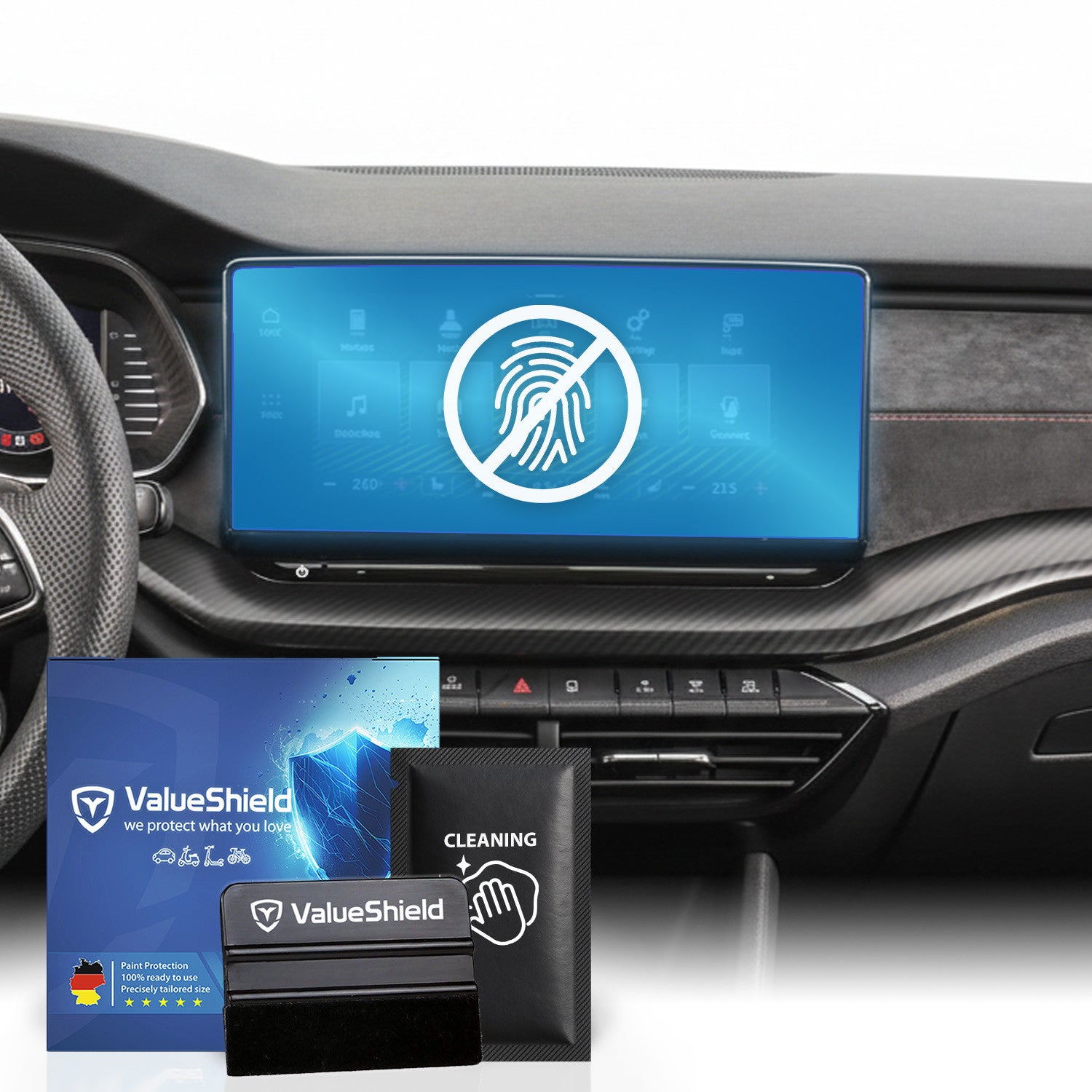 Anti-Fingerprint Displayschutzfolie passend für Skoda Octavia 4 2019-2027 (5-Türer Kombi)