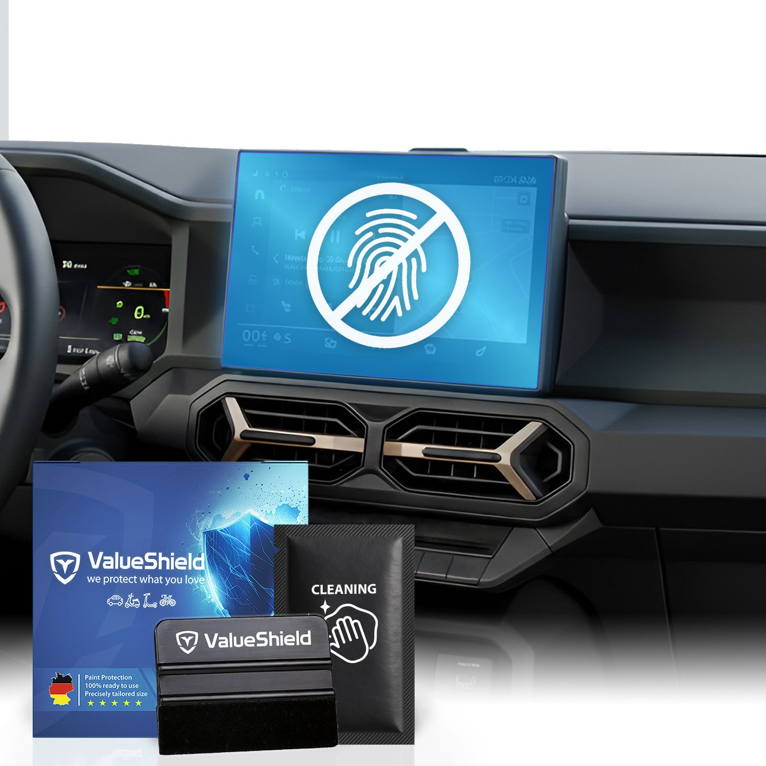 Anti-Fingerprint Displayschutzfolie passend für Dacia Spring 2021-2028 (5-Türer Kompakt)