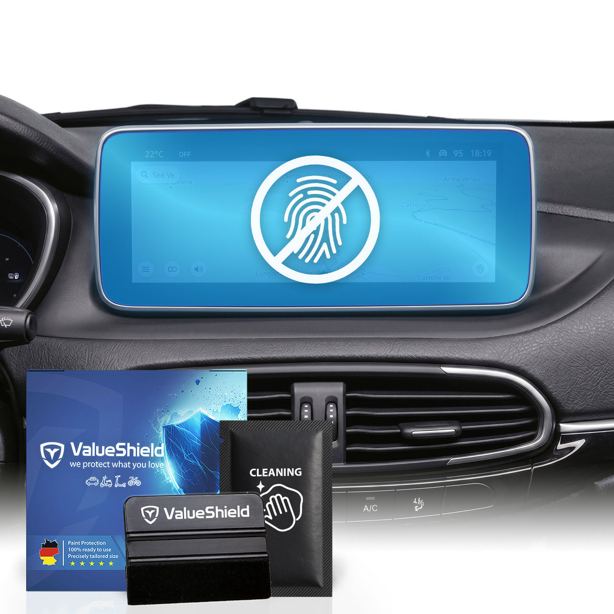 Anti-Fingerprint Displayschutzfolie passend für Fiat Tipo (357) 2016-2026 (4-Türer Limousine)