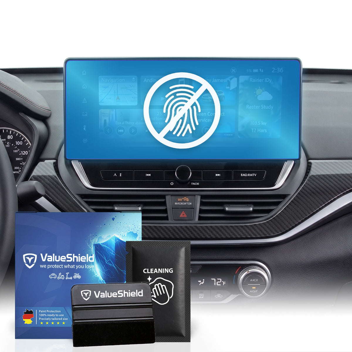 Anti-Fingerprint Displayschutzfolie passend für Nissan Juke F16 2019-2025 (5-Türer Kompakt-SUV)