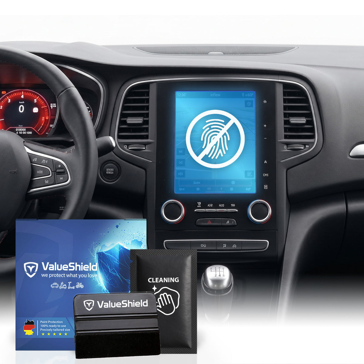 Anti-Fingerprint Displayschutzfolie passend für Renault Espace 5 (JR) 2015-2023 (5-Türer Kombi)