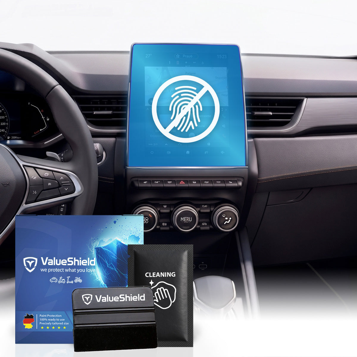 Anti-Fingerprint Displayschutzfolie passend für Renault Clio 5 2019-2025 (2/4-Türer Kompakt)