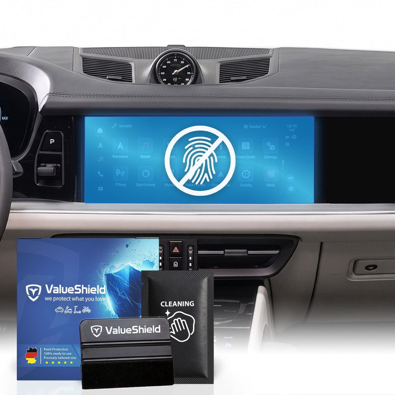 Anti-Fingerprint Displayschutzfolie passend für Porsche Cayenne 9YA 2023-2029 Facelift (5-Türer SUV)