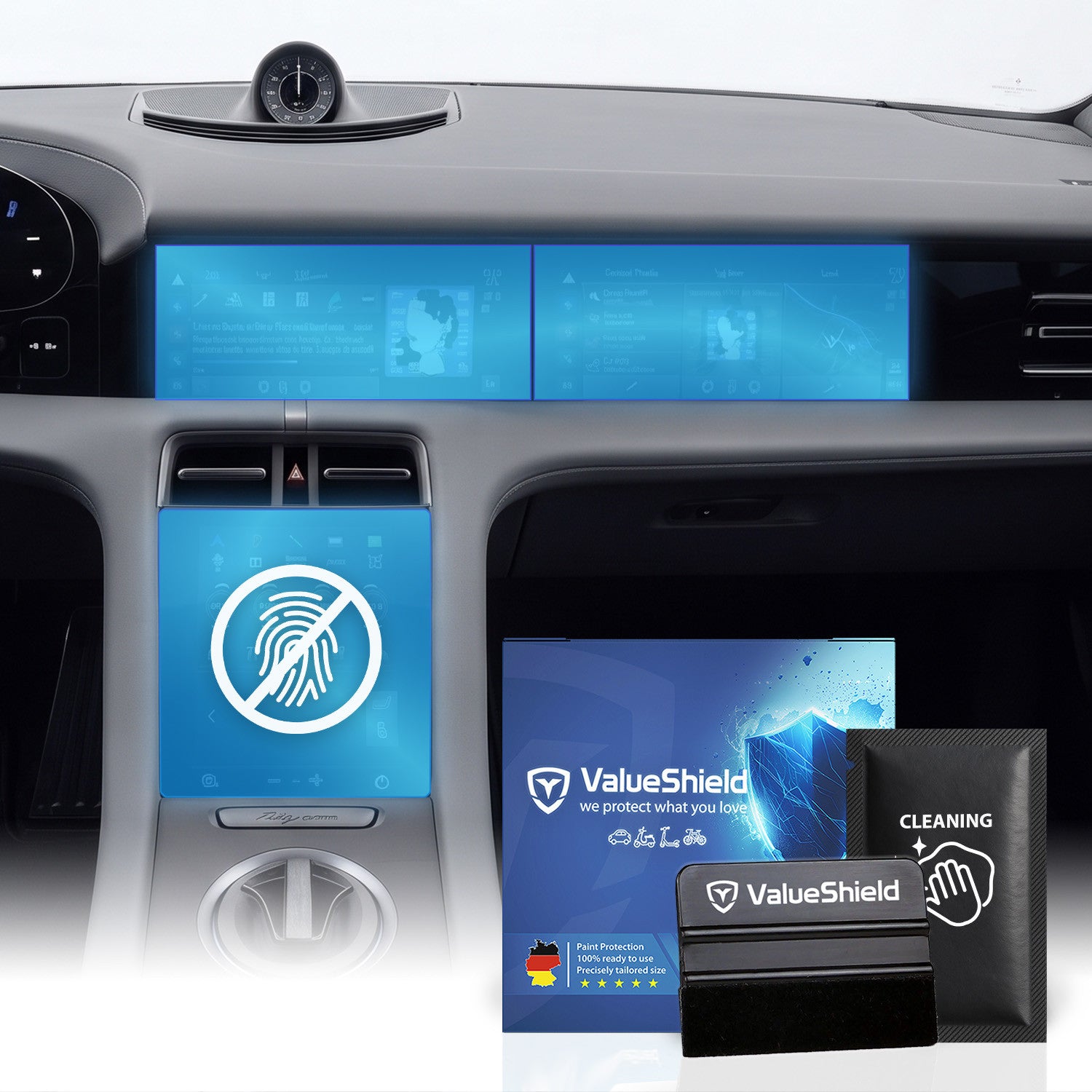 Anti-Fingerprint Displayschutzfolie passend für Porsche Taycan 2019-2026 (5-Türer Limousine)
