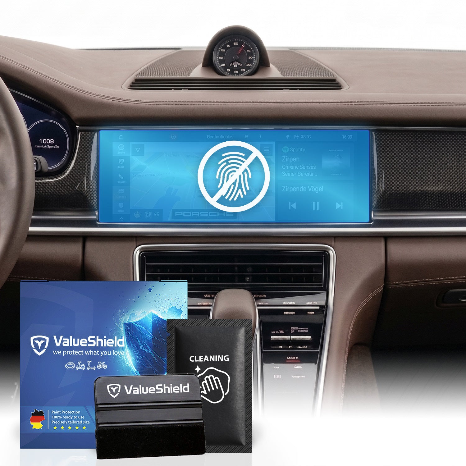 Anti-Fingerprint Displayschutzfolie passend für Porsche Panamera G2 2016-2023 (5-Türer Limousine)