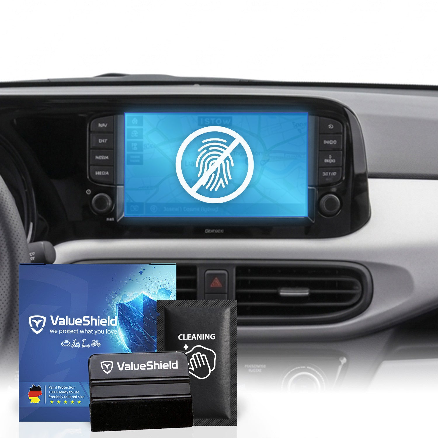 Anti-Fingerprint Displayschutzfolie passend für Hyundai i20 BC3 2020-2026 (5-Türer Kompakt)