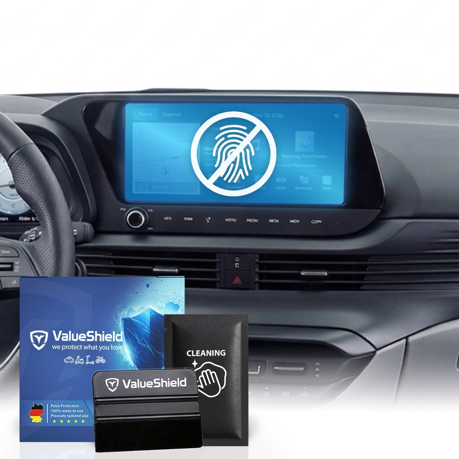 Anti-Fingerprint Displayschutzfolie passend für Hyundai i20 BC3 2020-2026 (5-Türer Kompakt)
