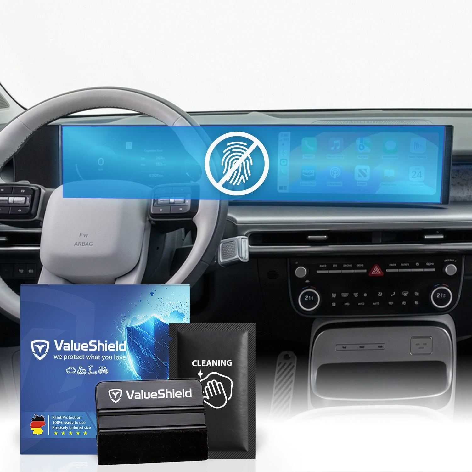 Anti-Fingerprint Displayschutzfolie passend für Hyundai IONIQ 9 2025-2031 (5-Türer SUV)