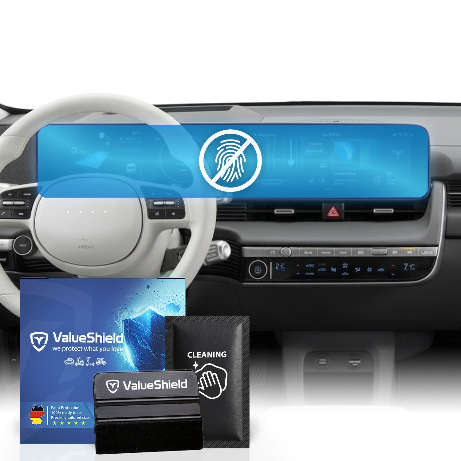 Anti-Fingerprint Displayschutzfolie passend für Hyundai IONIQ 5 NE 2021-2027 (5-Türer SUV)