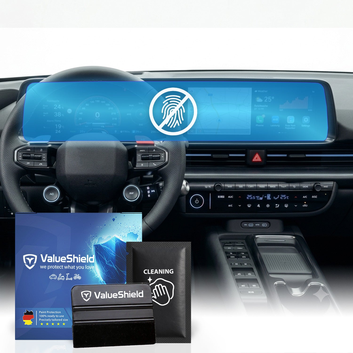 Anti-Fingerprint Displayschutzfolie passend für Hyundai IONIQ 6 2022-2027 (CE) (4-Türer Limousine)