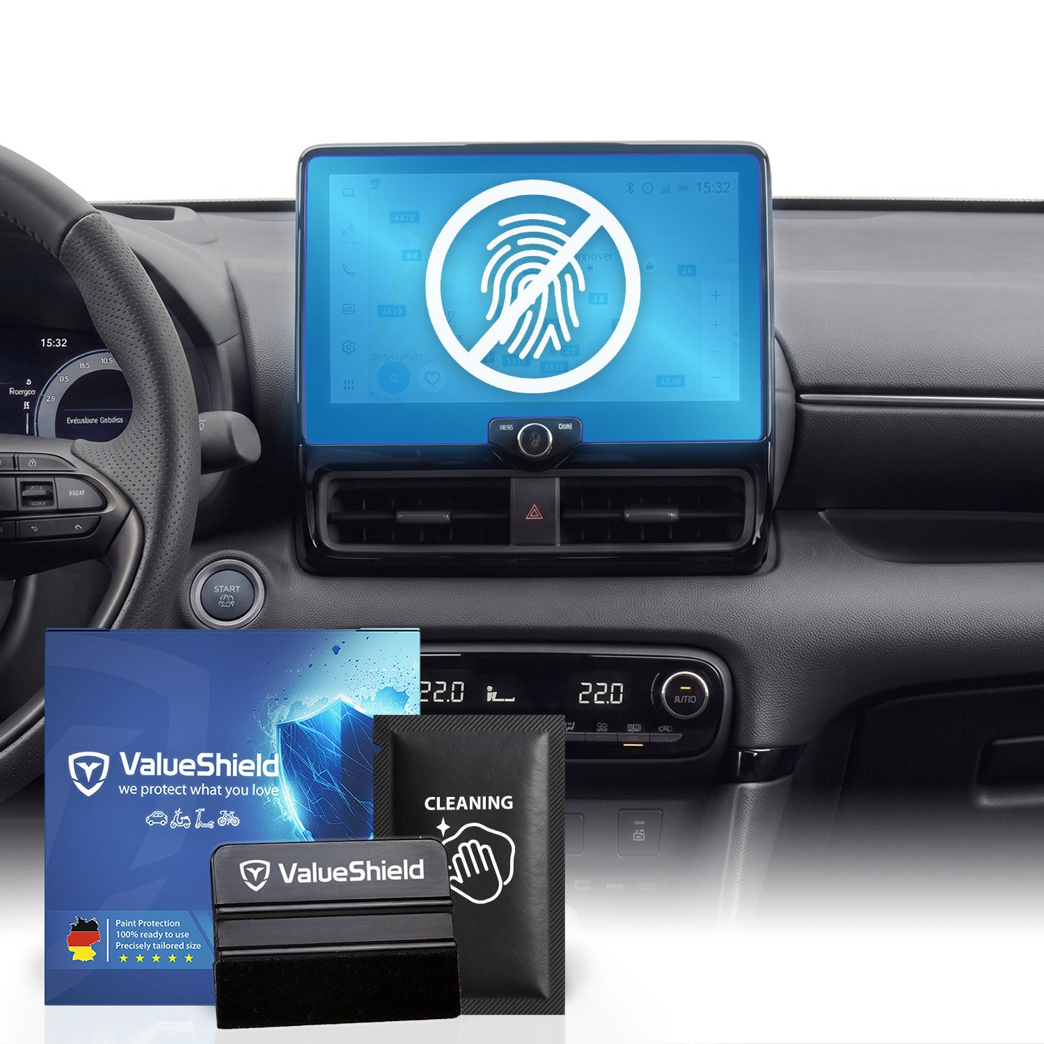 Anti-Fingerprint Displayschutzfolie passend für Toyota Yaris Cross 2020-2027 (5-Türer SUV)