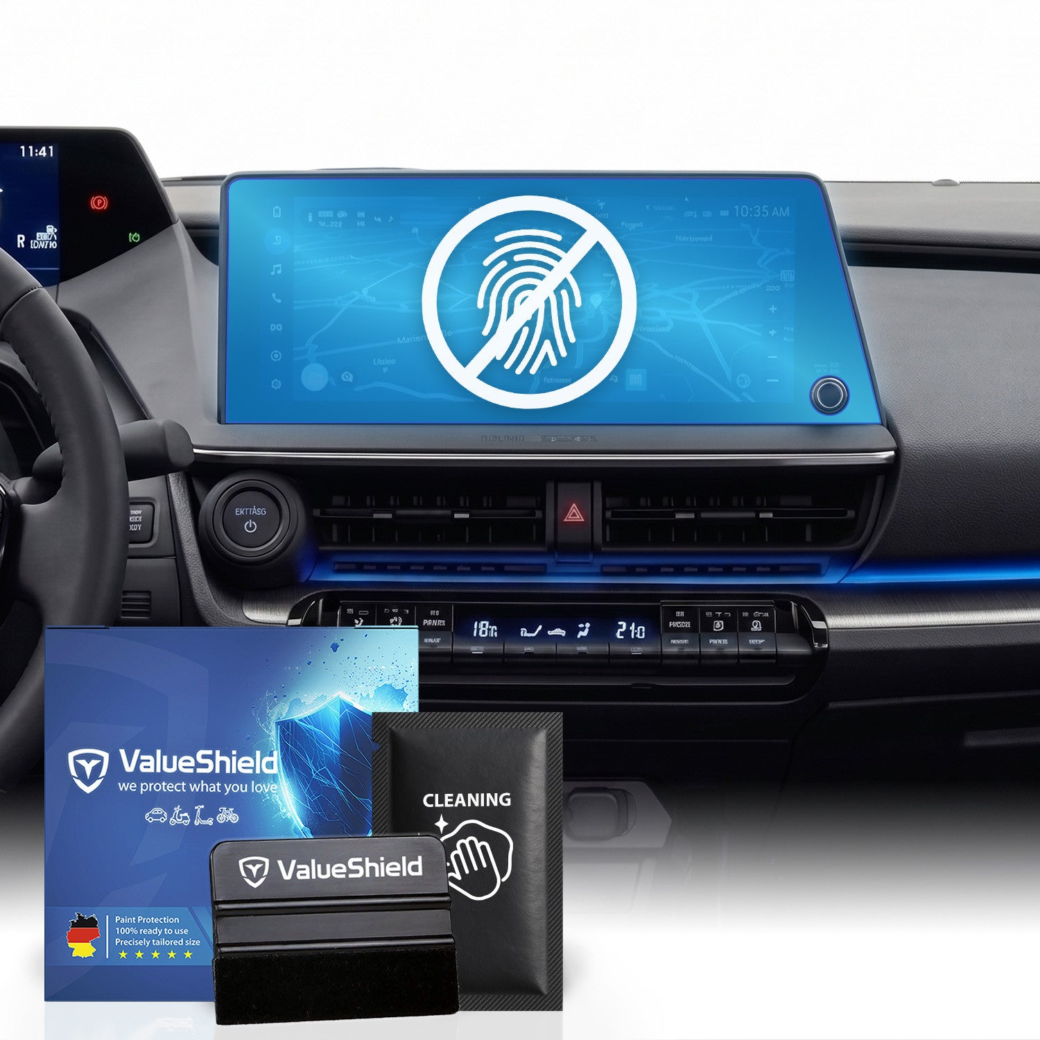 Anti-Fingerprint Displayschutzfolie passend für Toyota Prius 5 2023-2028 (5-Türer Limousine)