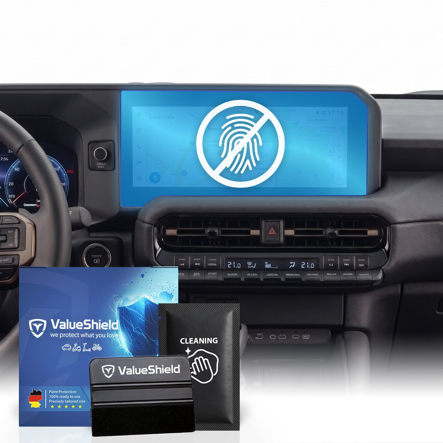 Anti-Fingerprint Displayschutzfolie passend für Toyota Land Cruiser J25 2024-2031 (5-Türer SUV)