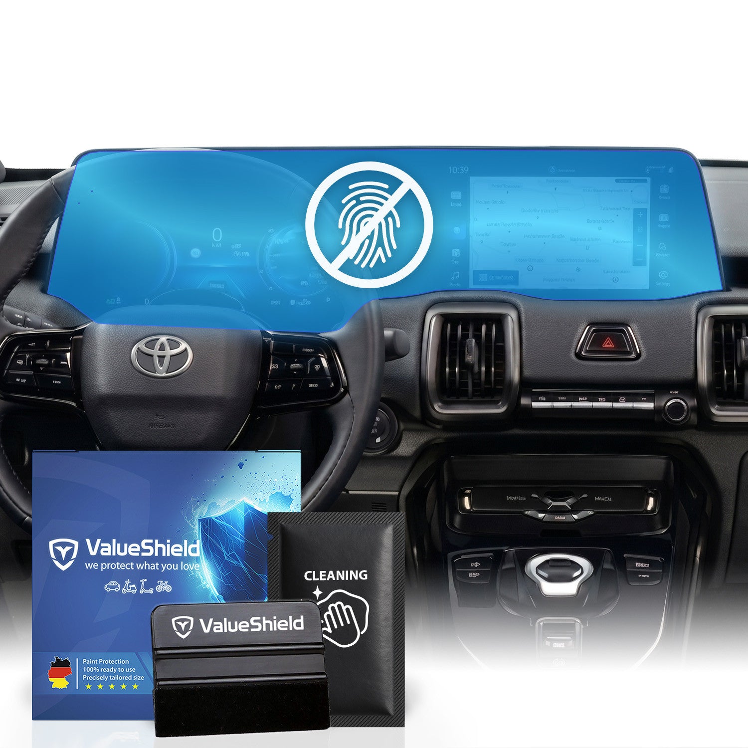 Anti-Fingerprint Displayschutzfolie passend für Toyota Urban Cruiser 3 (5-Türerr SUV)