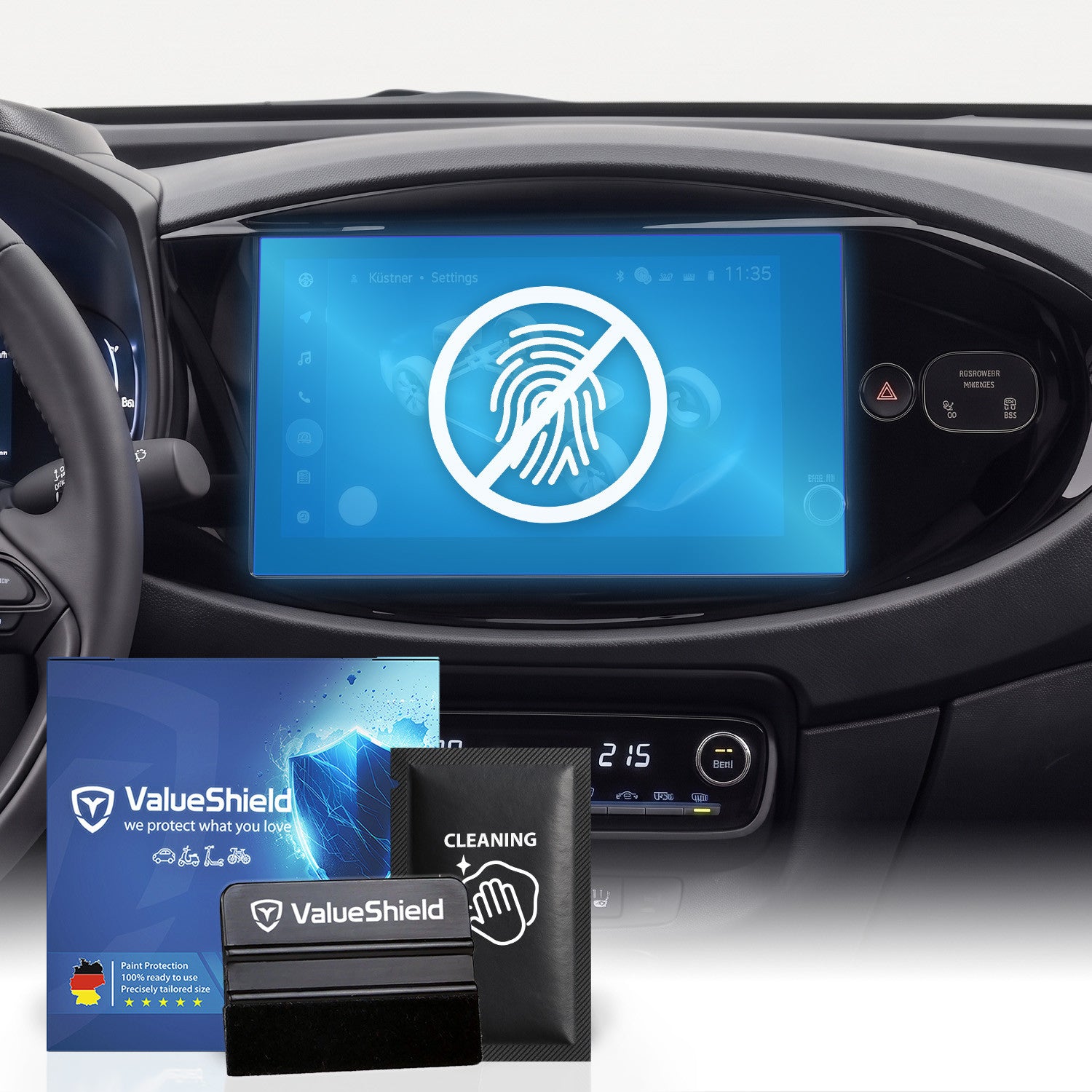 Anti-Fingerprint Displayschutzfolie passend für Toyota Aygo X 2022-2027 (5-Türer Kompakt)