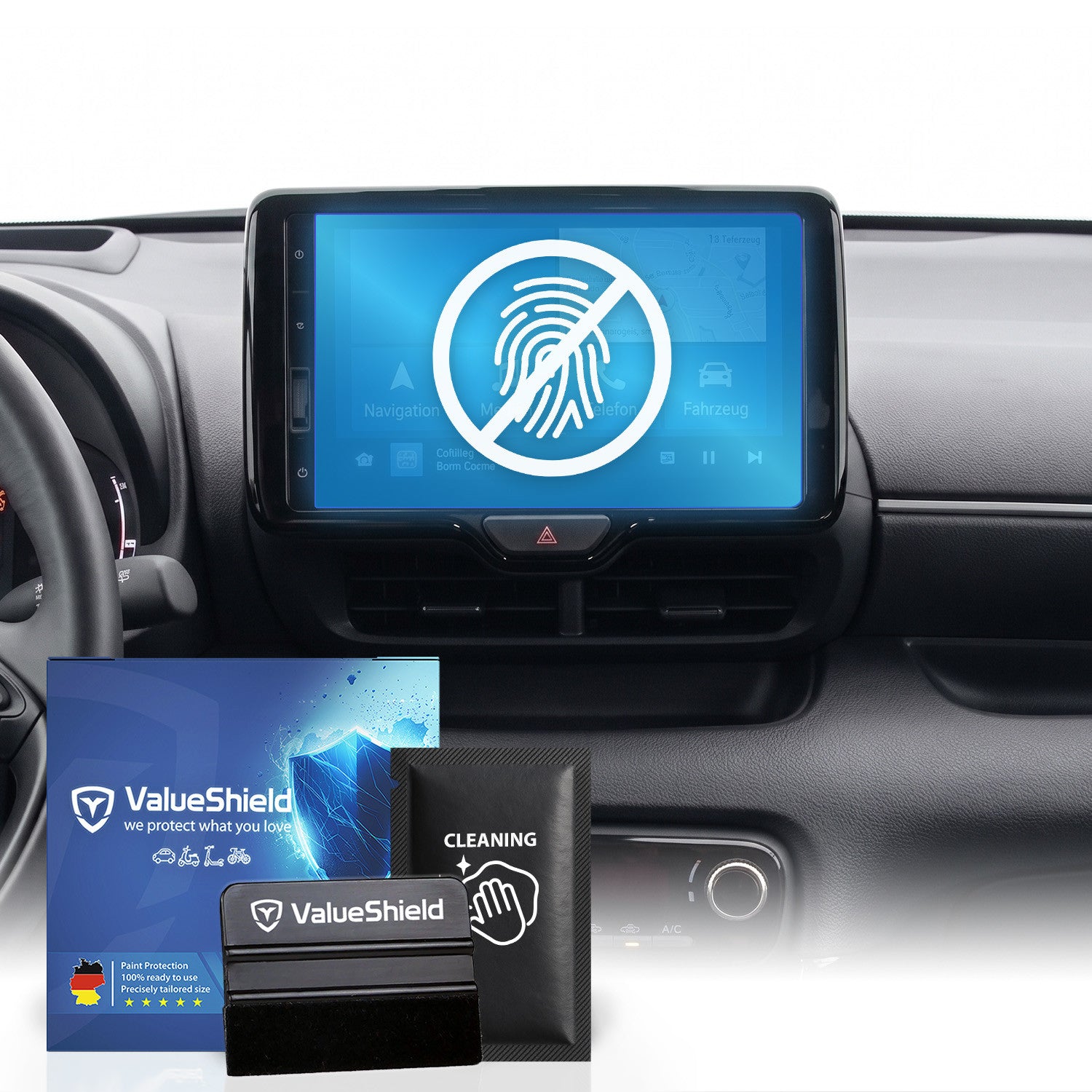 Anti-Fingerprint Displayschutzfolie passend für Toyota Yaris Cross 2020-2027 (5-Türer SUV)
