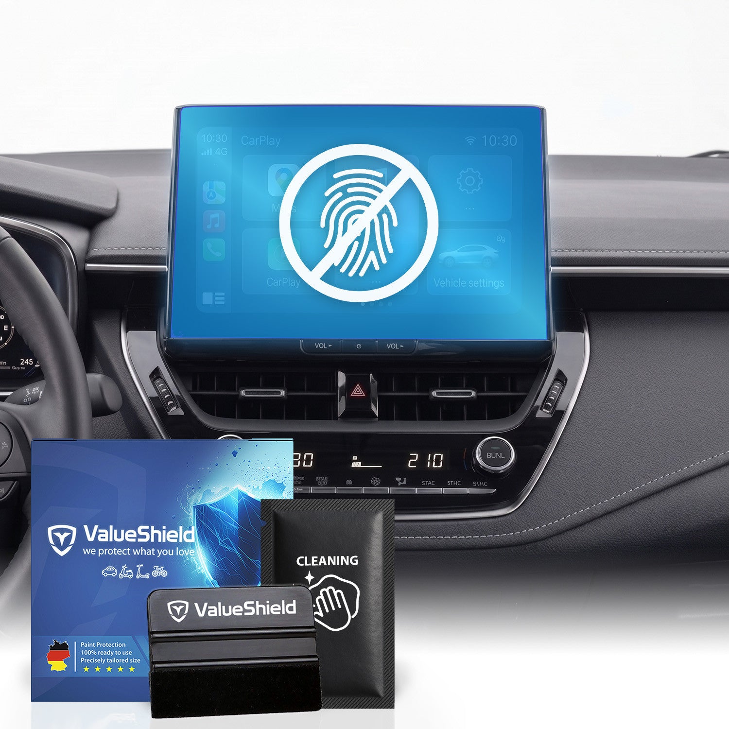 Anti-Fingerprint Displayschutzfolie passend für Toyota Corolla Cross XG10 2022-2027 (5-Türer SUV)