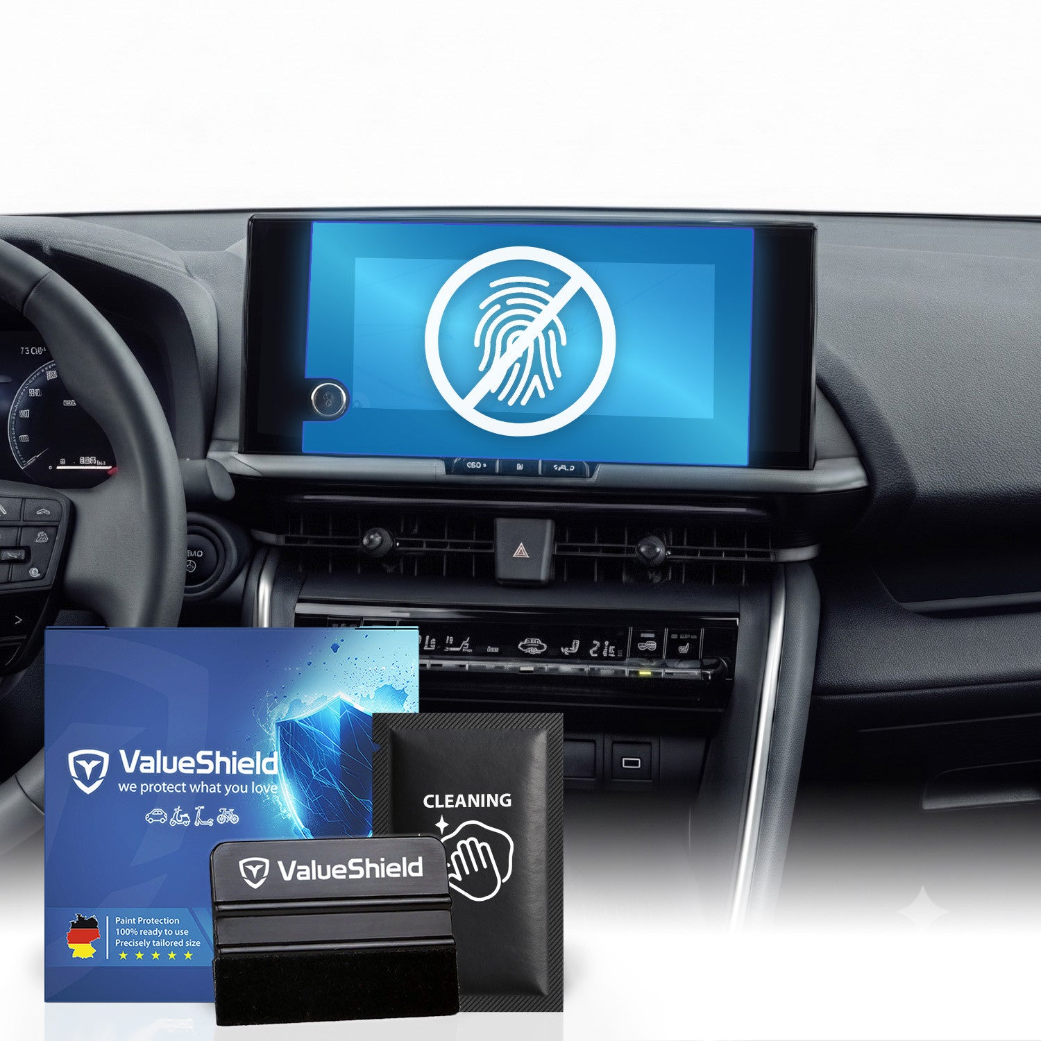 Anti-Fingerprint Displayschutzfolie passend für Toyota C-HR 2 2024-2030 (5-Türer SUV)