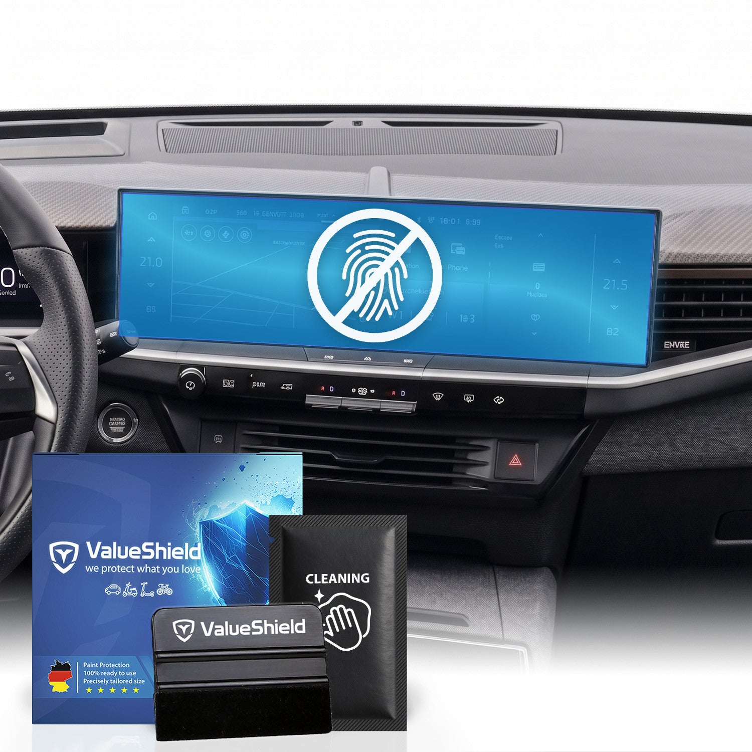 Anti-Fingerprint Displayschutzfolie passend für Opel Grandland B 2024-2030 (5-Türer SUV)