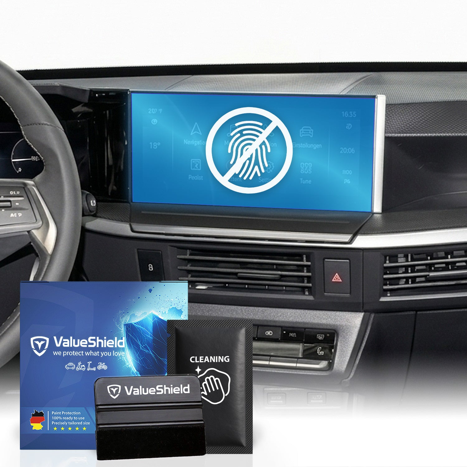 Anti-Fingerprint Displayschutzfolie passend für Opel Frontera 2024-2031 (5-Türer SUV)