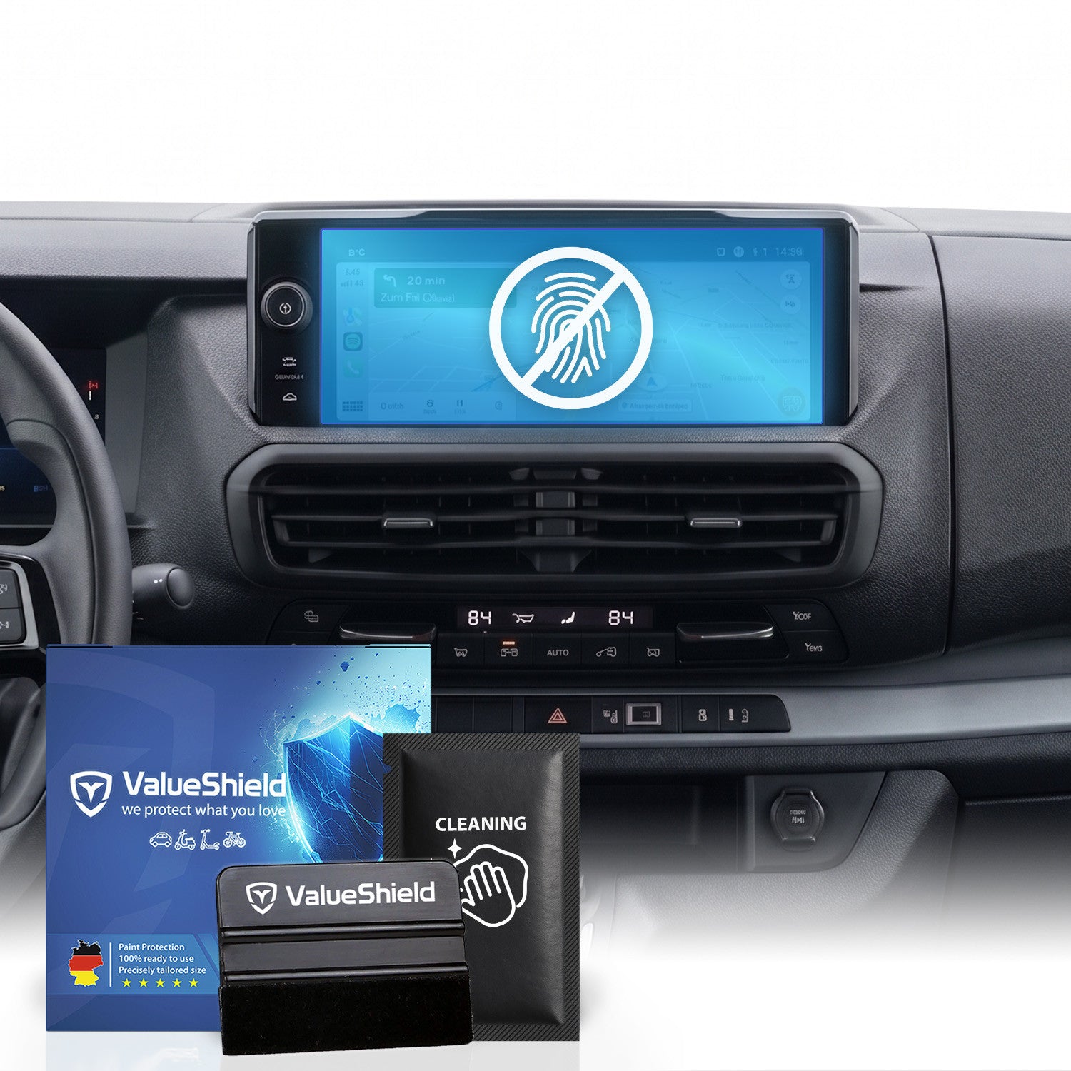 Anti-Fingerprint Displayschutzfolie passend für Opel Vivaro C 2019-2026 (3/4-Türer Transporter)