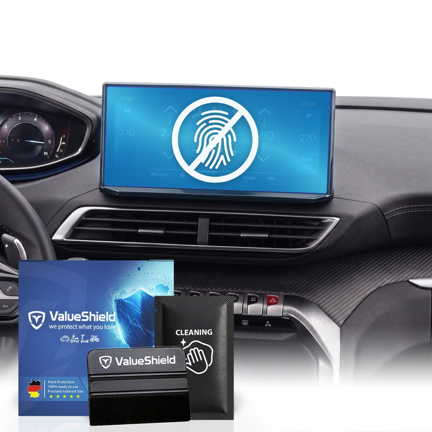 Anti-Fingerprint Displayschutzfolie passend für Peugeot 408 III Fastback & E-408 2022-2029 (5-Türer Kombi)