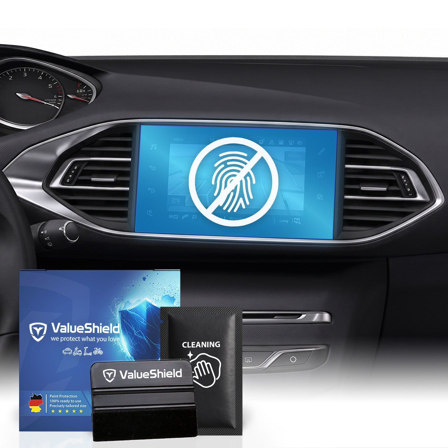 Anti-Fingerprint Displayschutzfolie passend für Peugeot 308 II (T9) 2013-2021 (5-Türer Kompakt)