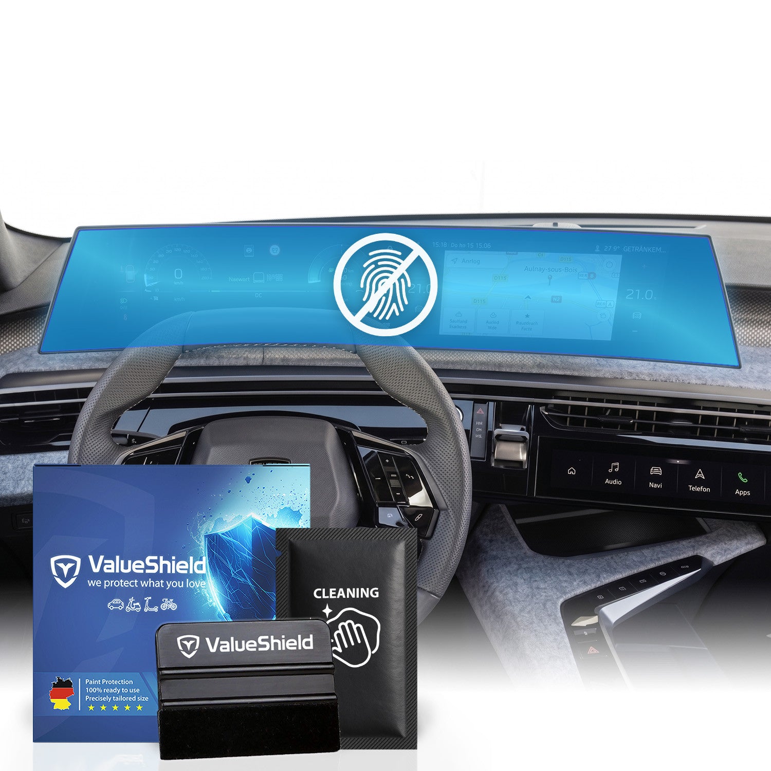 Anti-Fingerprint Displayschutzfolie passend für Peugeot 3008 III / E-3008 2025-2031 (5-Türer SUV-Coupe)