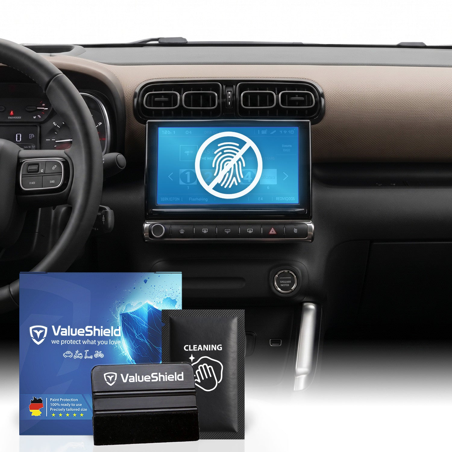Anti-Fingerprint Displayschutzfolie passend für Citroen C3 AirCross 2 2017-2024 (5-Türer Kombi)